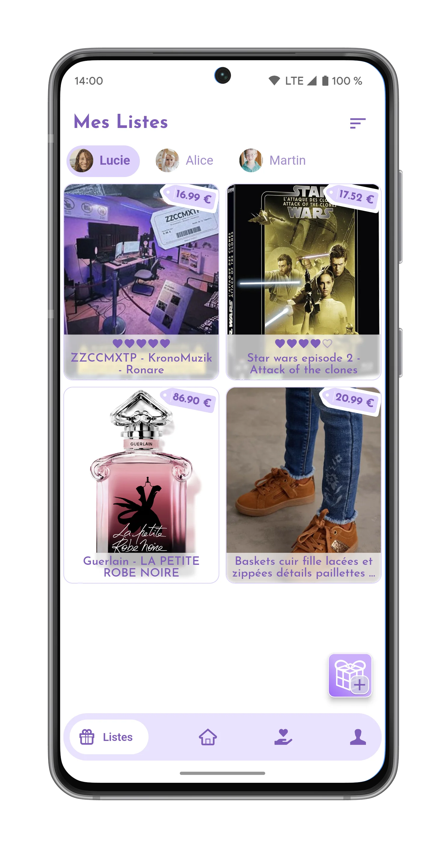 App screen center