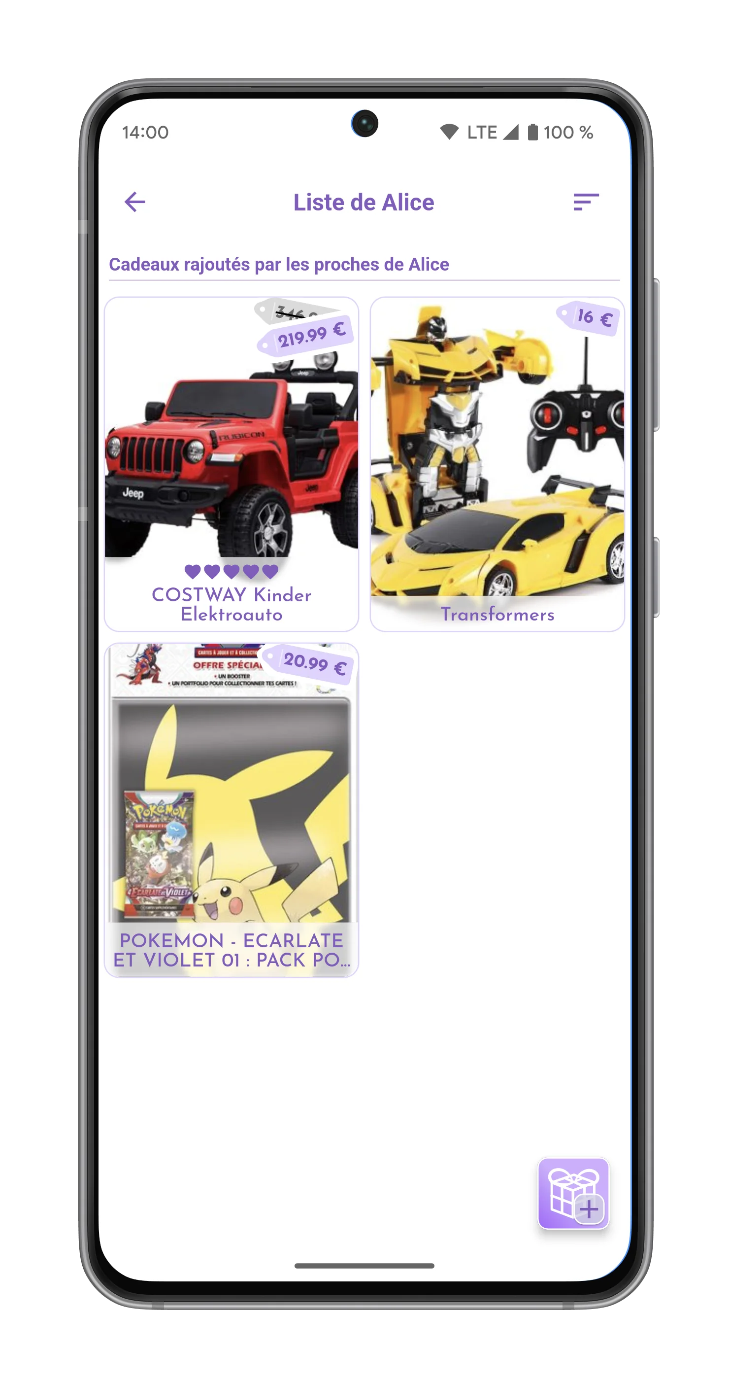 App screen left